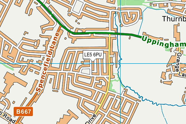 LE5 6PU map - OS VectorMap District (Ordnance Survey)