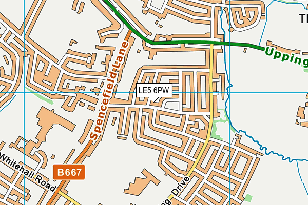 LE5 6PW map - OS VectorMap District (Ordnance Survey)