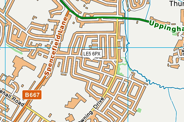 LE5 6PX map - OS VectorMap District (Ordnance Survey)