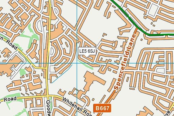 LE5 6SJ map - OS VectorMap District (Ordnance Survey)