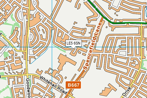 LE5 6SN map - OS VectorMap District (Ordnance Survey)