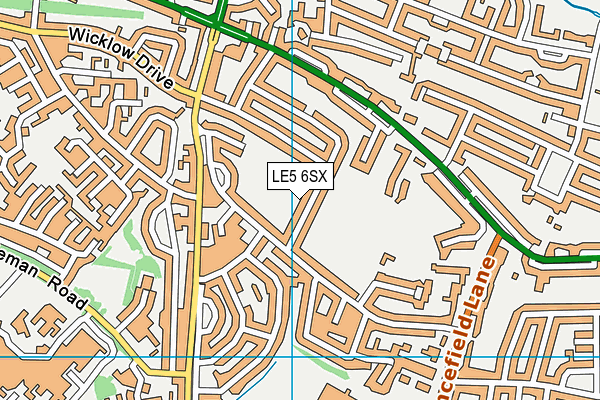 LE5 6SX map - OS VectorMap District (Ordnance Survey)