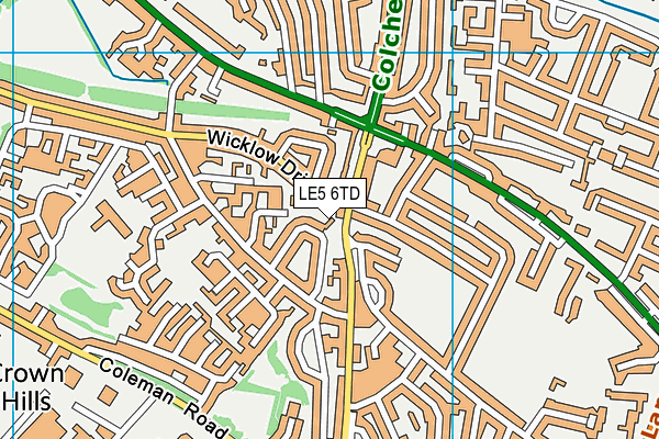 LE5 6TD map - OS VectorMap District (Ordnance Survey)