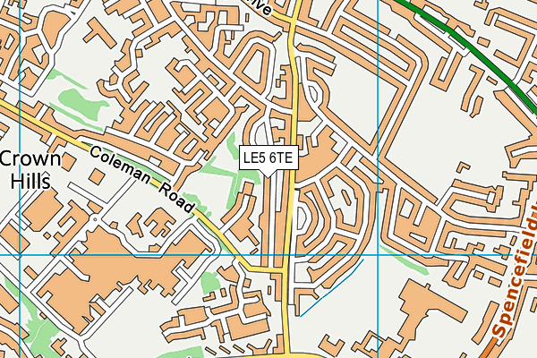 LE5 6TE map - OS VectorMap District (Ordnance Survey)