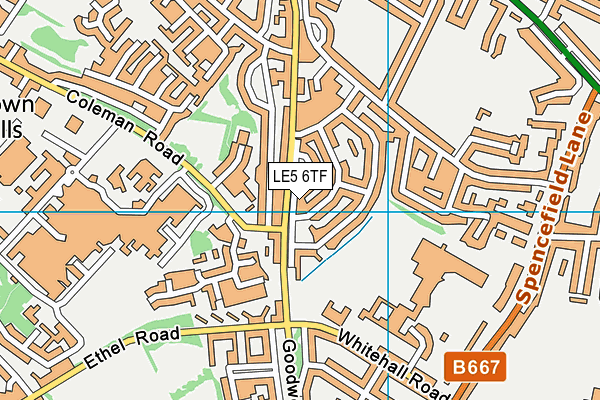 LE5 6TF map - OS VectorMap District (Ordnance Survey)