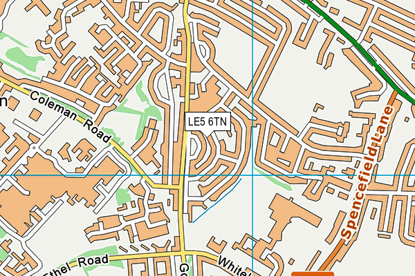 LE5 6TN map - OS VectorMap District (Ordnance Survey)