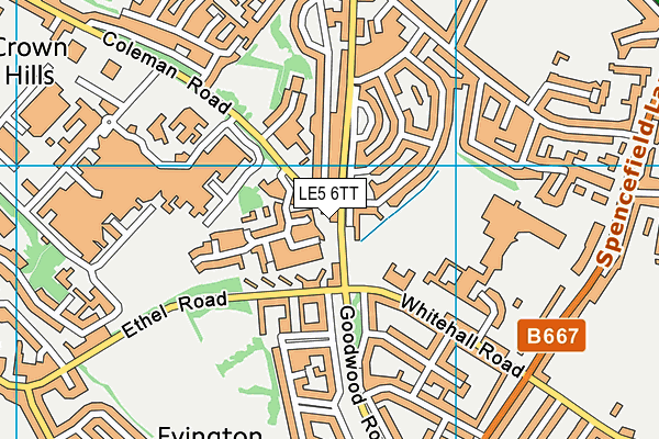 LE5 6TT map - OS VectorMap District (Ordnance Survey)