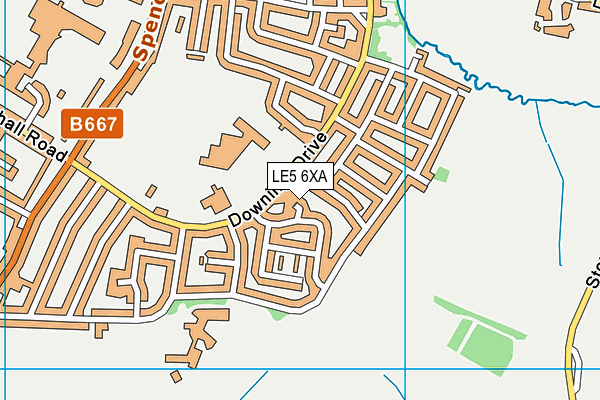 LE5 6XA map - OS VectorMap District (Ordnance Survey)