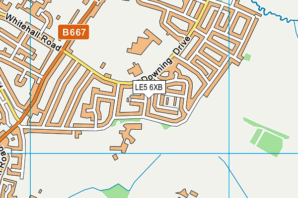 LE5 6XB map - OS VectorMap District (Ordnance Survey)