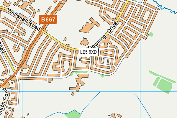 LE5 6XD map - OS VectorMap District (Ordnance Survey)