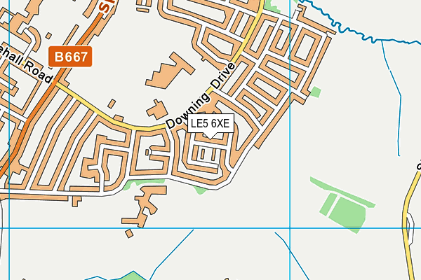 LE5 6XE map - OS VectorMap District (Ordnance Survey)