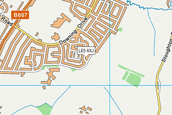 LE5 6XJ map - OS VectorMap District (Ordnance Survey)