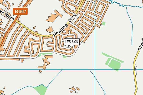 LE5 6XN map - OS VectorMap District (Ordnance Survey)