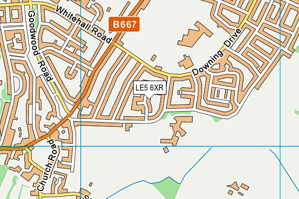 LE5 6XR map - OS VectorMap District (Ordnance Survey)