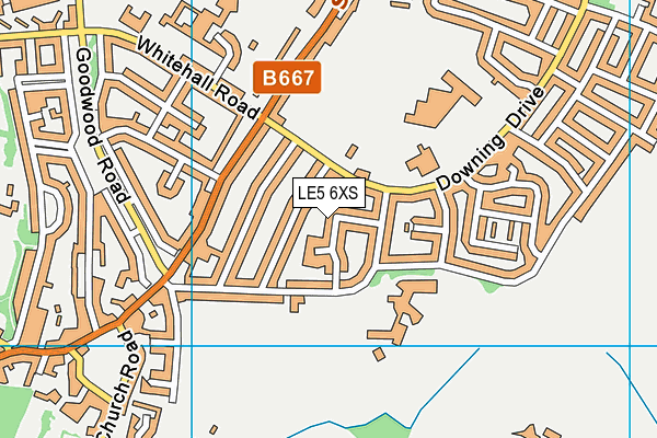 LE5 6XS map - OS VectorMap District (Ordnance Survey)