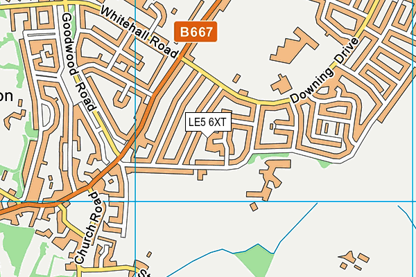 LE5 6XT map - OS VectorMap District (Ordnance Survey)