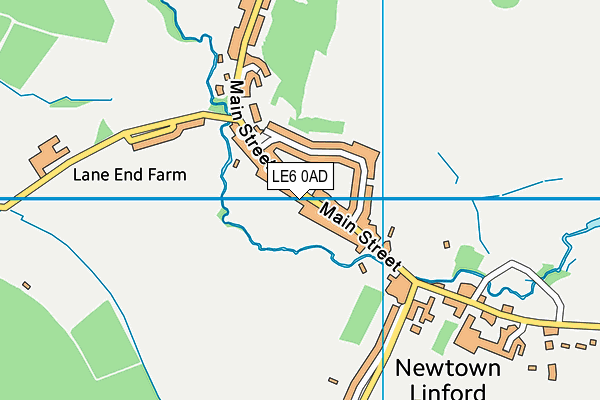 LE6 0AD map - OS VectorMap District (Ordnance Survey)