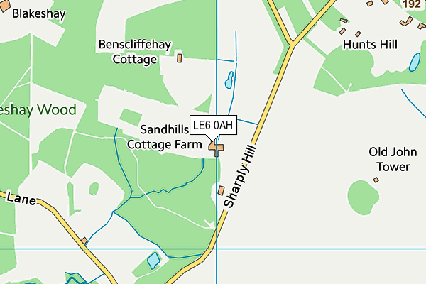 LE6 0AH map - OS VectorMap District (Ordnance Survey)