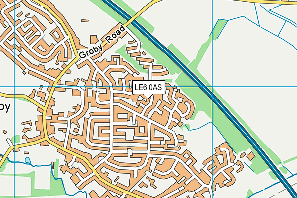 LE6 0AS map - OS VectorMap District (Ordnance Survey)