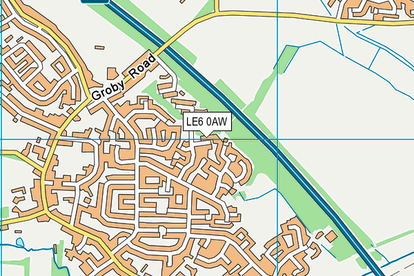LE6 0AW map - OS VectorMap District (Ordnance Survey)