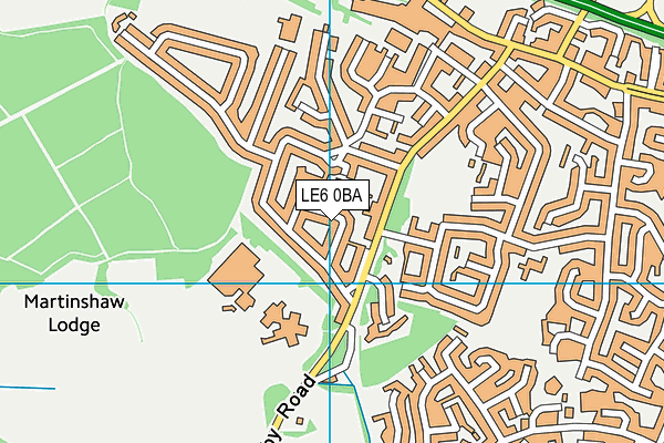 LE6 0BA map - OS VectorMap District (Ordnance Survey)