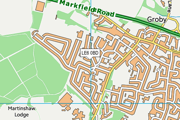 LE6 0BD map - OS VectorMap District (Ordnance Survey)