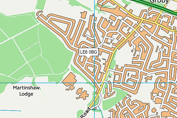LE6 0BG map - OS VectorMap District (Ordnance Survey)