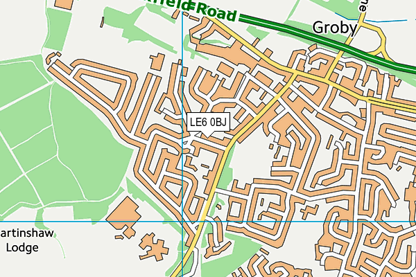 LE6 0BJ map - OS VectorMap District (Ordnance Survey)
