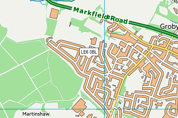 LE6 0BL map - OS VectorMap District (Ordnance Survey)