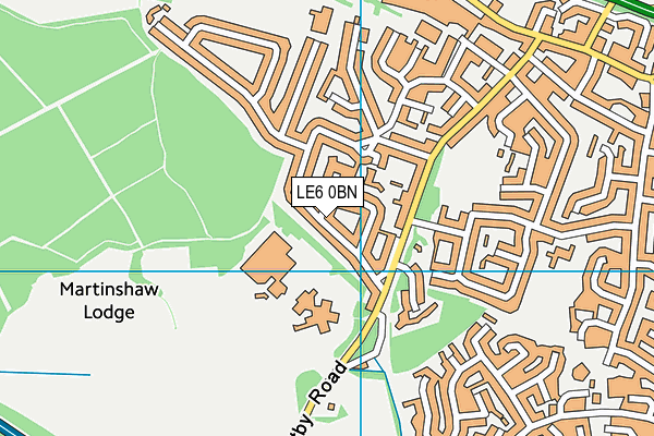 LE6 0BN map - OS VectorMap District (Ordnance Survey)