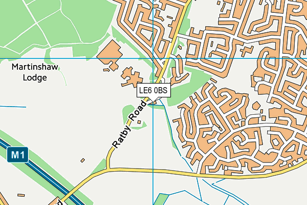 LE6 0BS map - OS VectorMap District (Ordnance Survey)