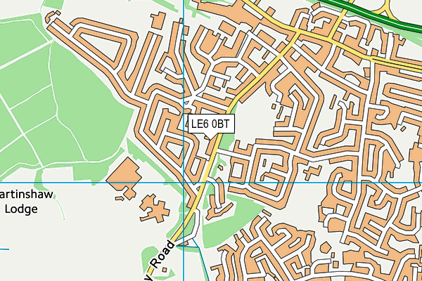 LE6 0BT map - OS VectorMap District (Ordnance Survey)