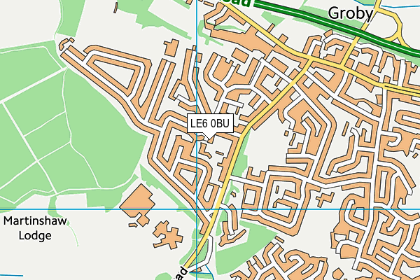 LE6 0BU map - OS VectorMap District (Ordnance Survey)