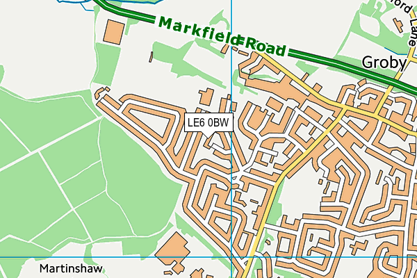 LE6 0BW map - OS VectorMap District (Ordnance Survey)