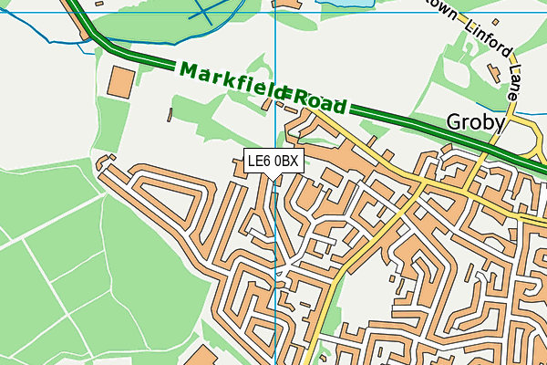 LE6 0BX map - OS VectorMap District (Ordnance Survey)