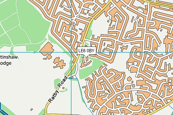 LE6 0BY map - OS VectorMap District (Ordnance Survey)