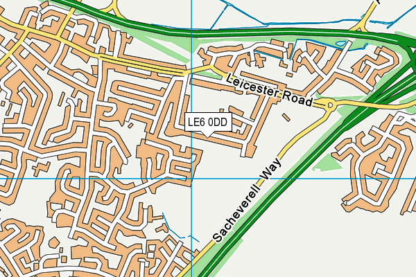 LE6 0DD map - OS VectorMap District (Ordnance Survey)