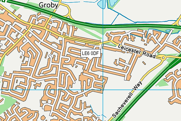 LE6 0DF map - OS VectorMap District (Ordnance Survey)