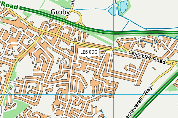 LE6 0DG map - OS VectorMap District (Ordnance Survey)