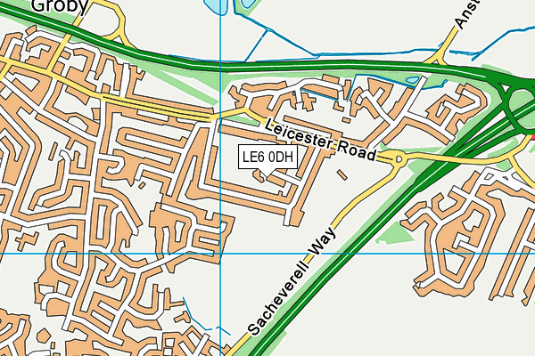 LE6 0DH map - OS VectorMap District (Ordnance Survey)