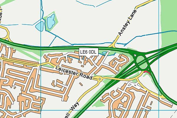 LE6 0DL map - OS VectorMap District (Ordnance Survey)