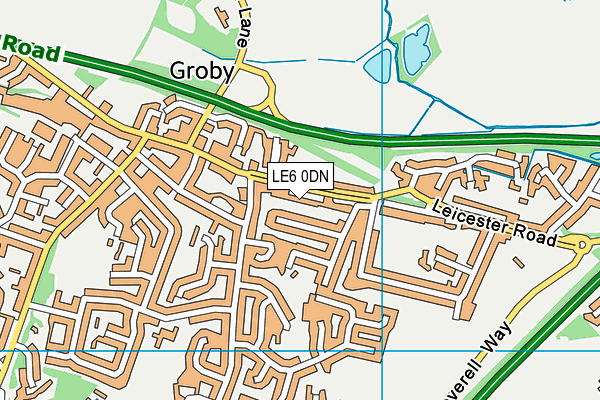 LE6 0DN map - OS VectorMap District (Ordnance Survey)