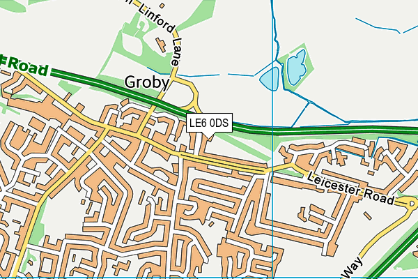 LE6 0DS map - OS VectorMap District (Ordnance Survey)