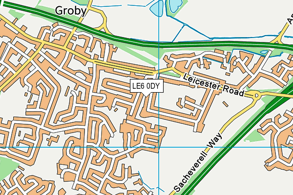 LE6 0DY map - OS VectorMap District (Ordnance Survey)