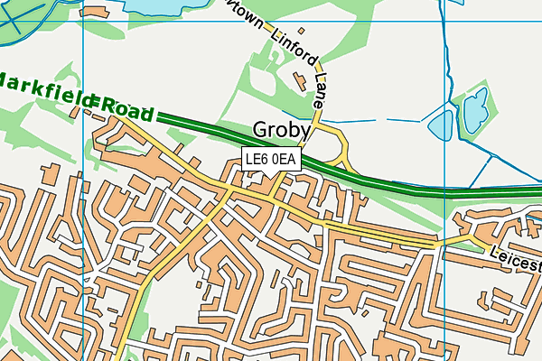 LE6 0EA map - OS VectorMap District (Ordnance Survey)