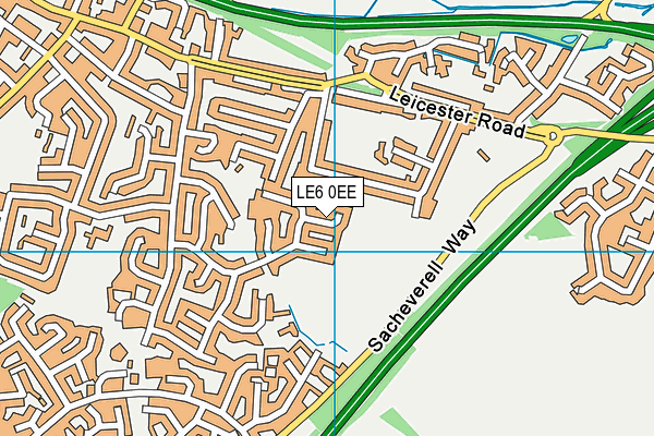 LE6 0EE map - OS VectorMap District (Ordnance Survey)