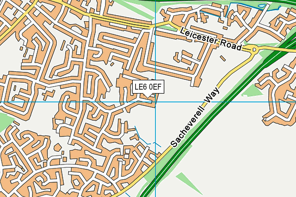 LE6 0EF map - OS VectorMap District (Ordnance Survey)
