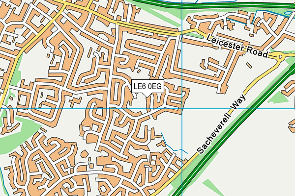LE6 0EG map - OS VectorMap District (Ordnance Survey)