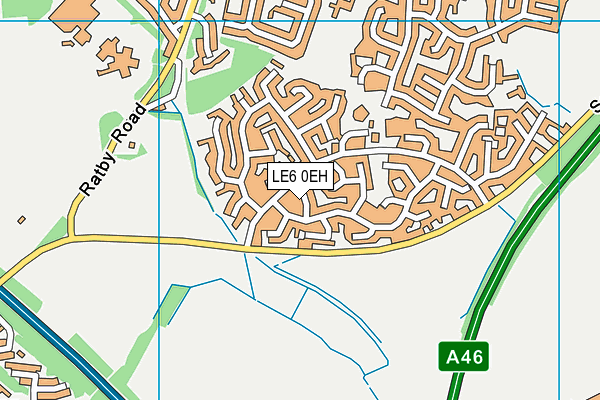 LE6 0EH map - OS VectorMap District (Ordnance Survey)