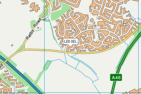 LE6 0EL map - OS VectorMap District (Ordnance Survey)